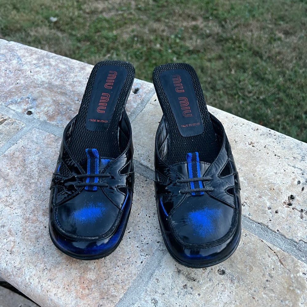 Vintage (Rare) MIU MIU Blue Sporty Kitten Heels